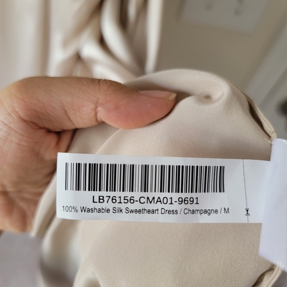 NWT Quince 100% Washable Silk Sweetheart Dress, M in Champagne 🍾✨ - Picture 8 of 9